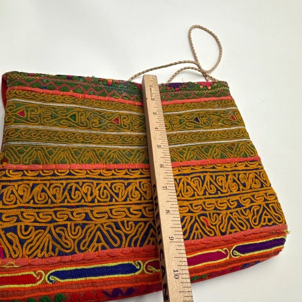 Vintage Banjara Tribal Embroidered Crossbody Bag Indian Mirror Work Coin‎ Boho